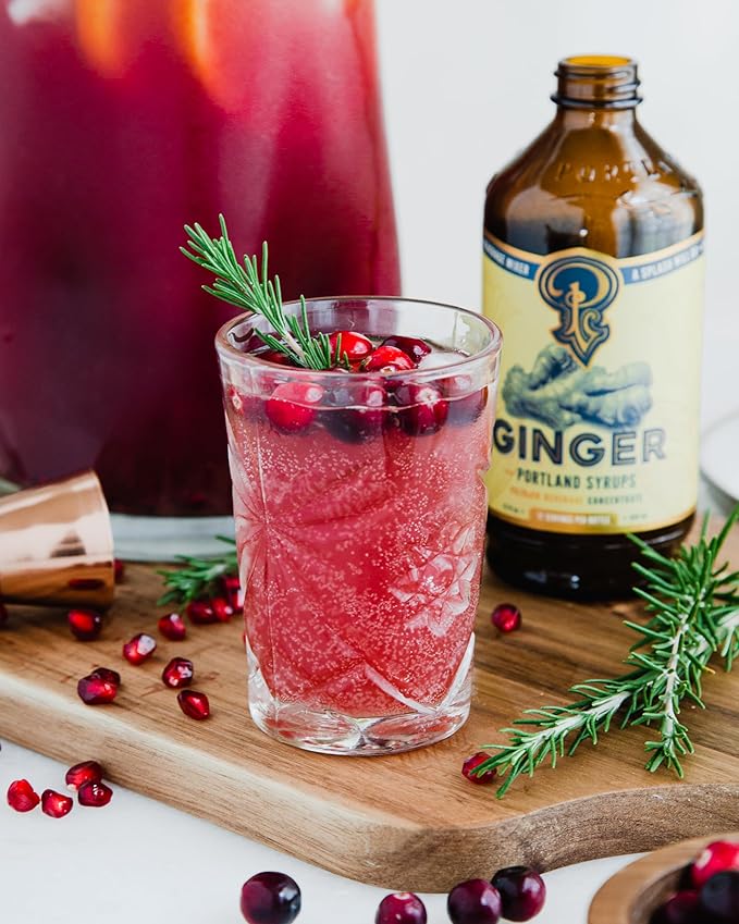 Portland Syrups Authentic Ginger Syrup - Premium Beverage Concentrate for Cocktails, Mocktails