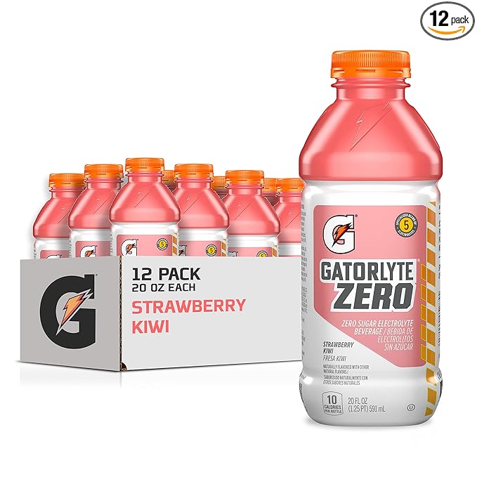 Gatorlyte Zero Electrolyte Beverage, Strawberry Kiwi, Zero Sugar Hydration, Specialized Blend of 5