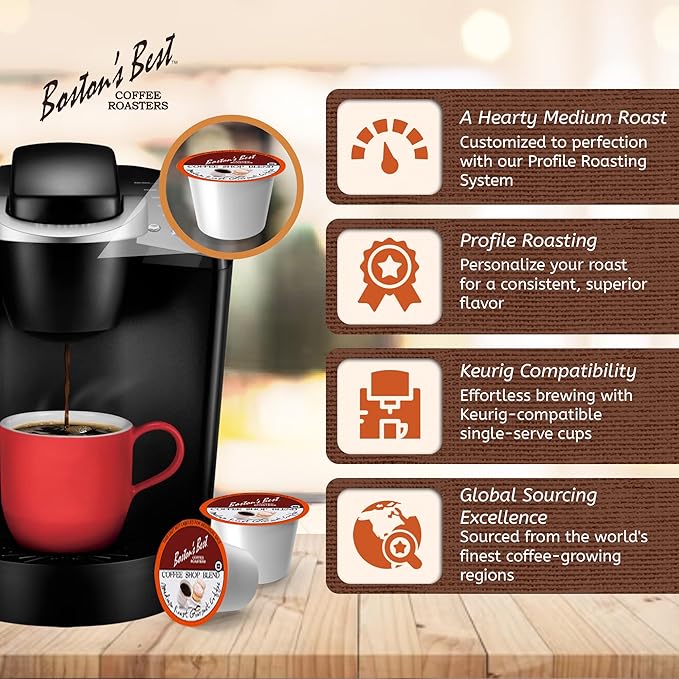 Boston’s Best - Coffee Shop Blend, Hearty Medium Roast, Delicious Gourmet Coffee Compatible with