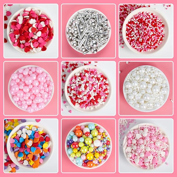 Mermaid Sprinkles,Edible Sugar Pearl Stars Jimmies Mix,130g/4.58oz,Pearl Candy Ocean Sprinkle for