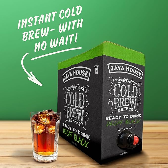 Java House Cold Brew Coffee on Tap – Premium 100% Arabica Decaf – Smooth Decaf with Chocolate &