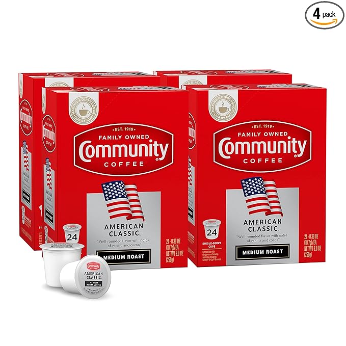 Community Coffee American Classic 96 Count Coffee Pods, Compatible with Keurig 2.0 K-Cup Brewers