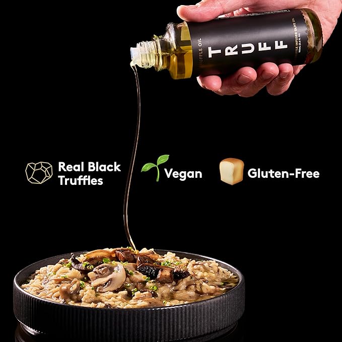 TRUFF Black Truffle Oil - Black Truffle Infused Olive Oil - Gourmet Dressing, Seasoning, Marinade