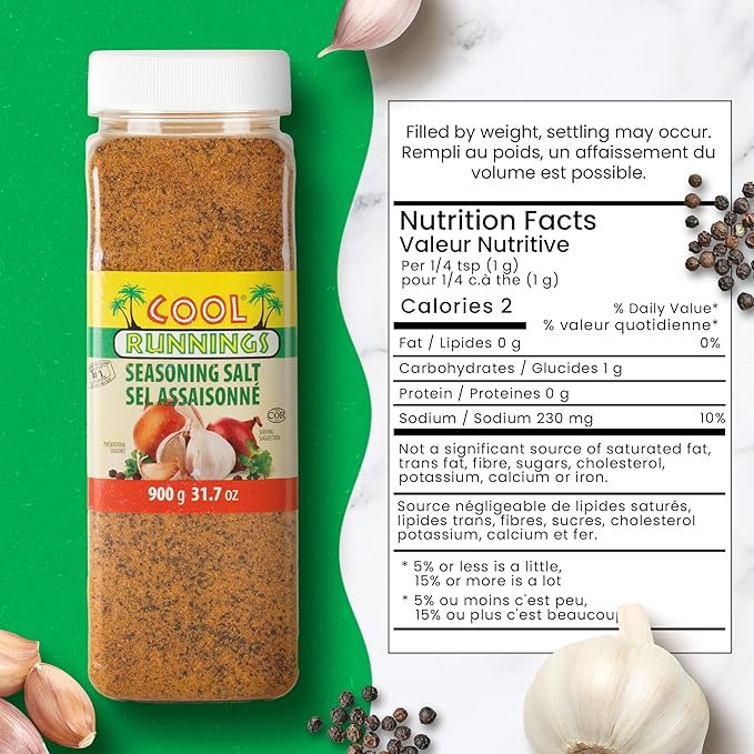 Cool Runnings Seasoning Salt 900g - Perfect for Enhancing Meats, Fries, Vegetables, and Snacks such