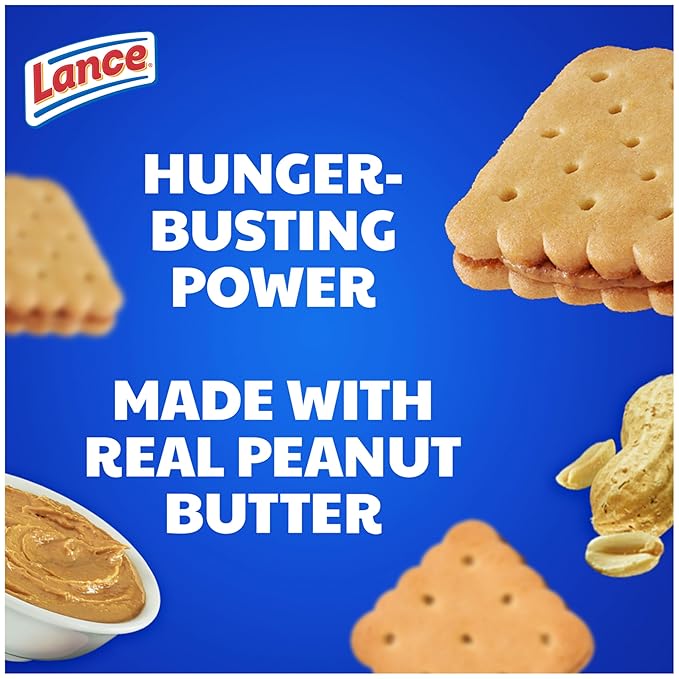 Lance Sandwich Cookies, Nekot Peanut Butter, 10 Individually Wrapped Packs, 6 Sandwiches Each