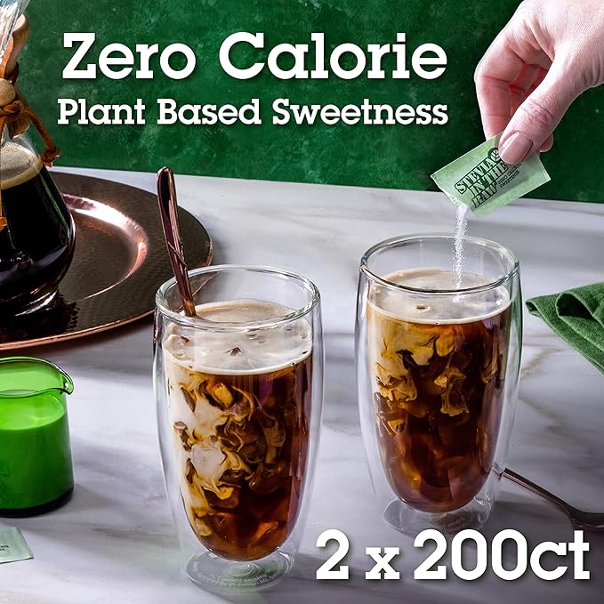 Stevia In The Raw, Plant Based Zero Calorie Sweetener, No Erythritol, Sugar Substitute for Coffee