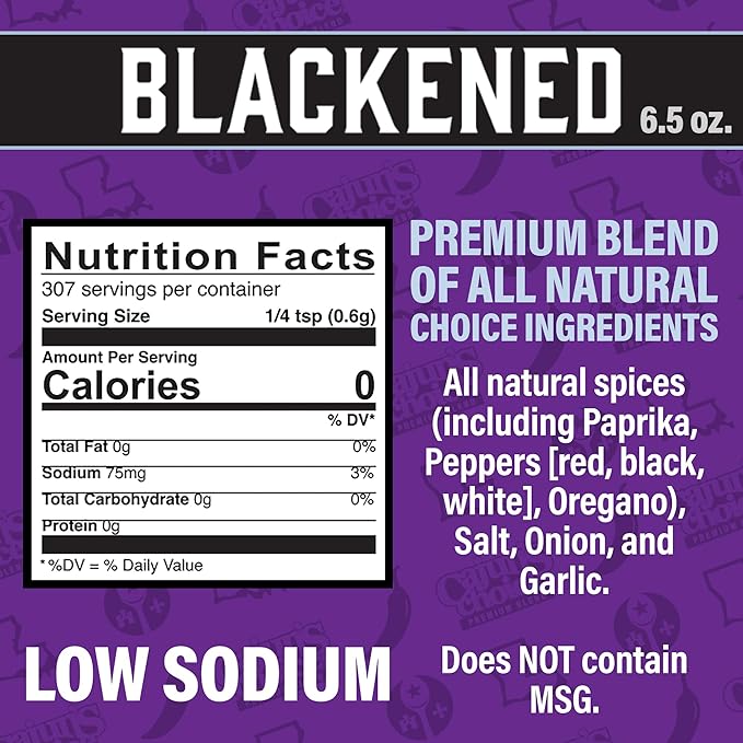 Blackened Seasoning 6.5 oz Shaker – Ideal for Grilling or Cooking Fish, Chicken, Wings, BBQ, Pork