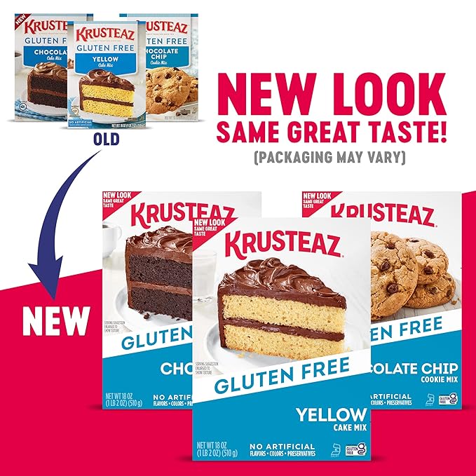 Krusteaz Gluten Free Chocolate Cake Mix, No Artificial Flavors, Colors, or Preservatives, 18