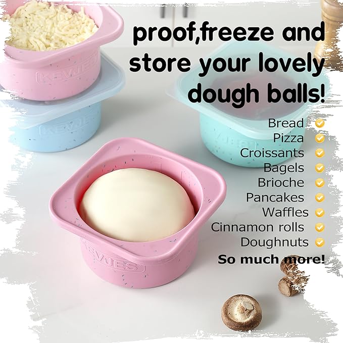 1000ml PLUS Pizza Sourdough Proofing Containers with Air-tight Lids for DIY family Artisan