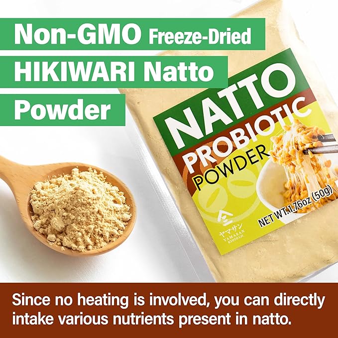 YAMASAN KYOTO UJI Japanese Natto Fermented Soybean Powder, Freeze-Dried Natto Powder, Vitamin K