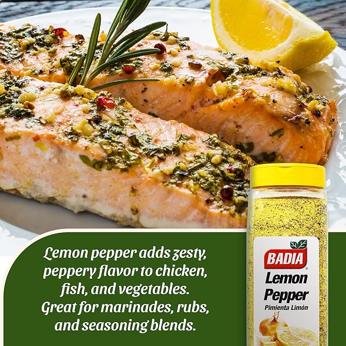 Badia Lemon Pepper Seasoning, 24 oz - Pepper, Garlic & Onion, Zesty Citrus Blend for Chicken