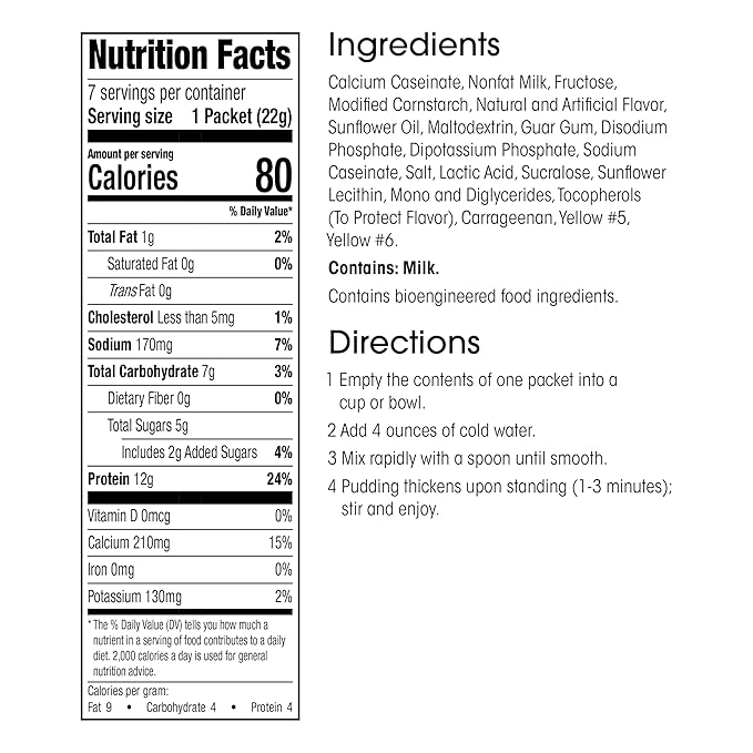 WonderSlim Protein Pudding, Lemon, 12g Protein, Gluten Free (7ct)