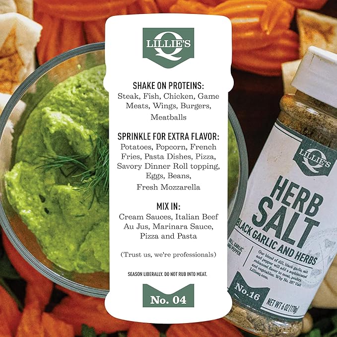 Lillie?™s Q - Herb Salt Seasoning, Garlic and Herb Seasoning for Grilling, with Chives and Parsley