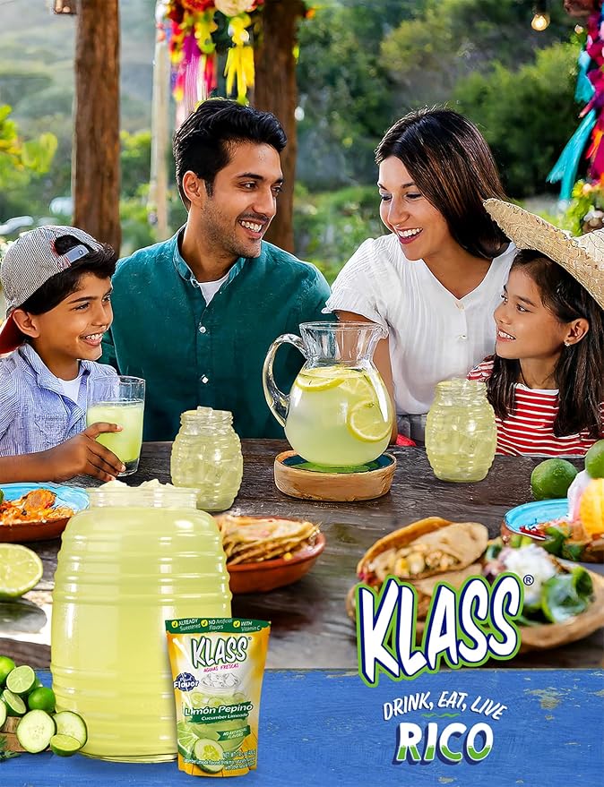 Klass Aguas Frescas | Drink Mix Cucumber Limeade | Flavors From Natural Sources, No Artificial