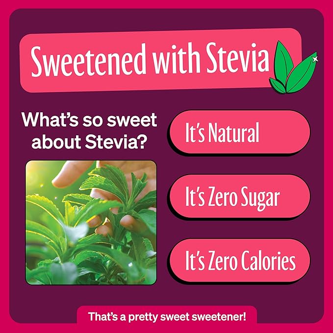 Zevia Zero Sugar Soda, Black Cherry, 16 oz Cans (12-Pack) ??Naturally Sweetened, Non-GMO Project