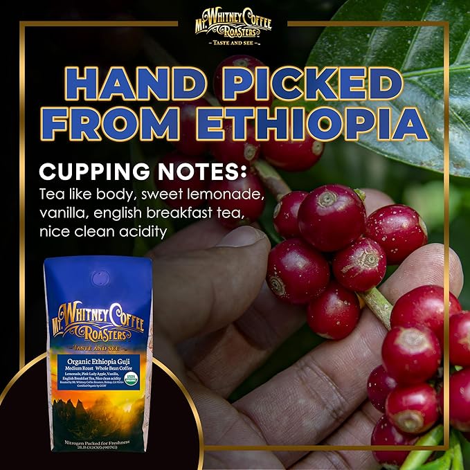 Mt. Whitney Organic Ethiopia Guji Coffee (Whole Bean, 2 Lb)