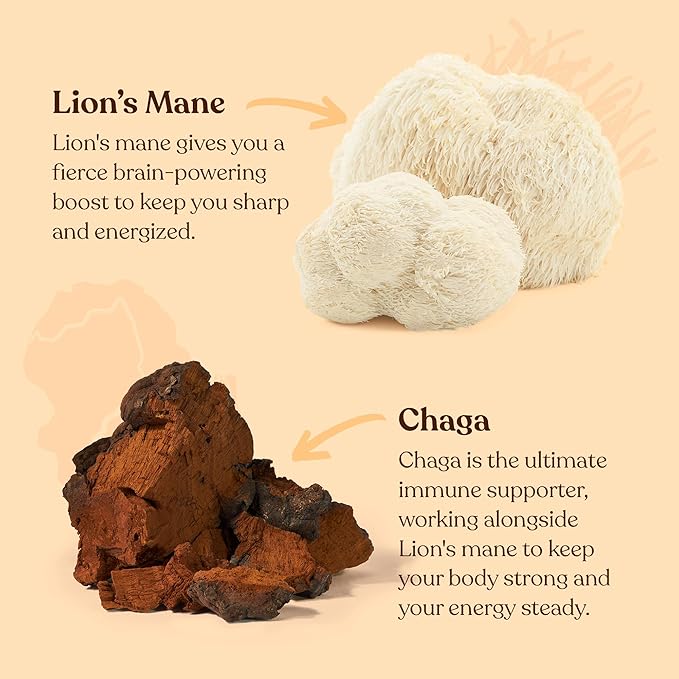 Four Sigmatic Focus Mushroom Coffee | Organic Ground Coffee with Lion's Mane Mushroom and Chaga for