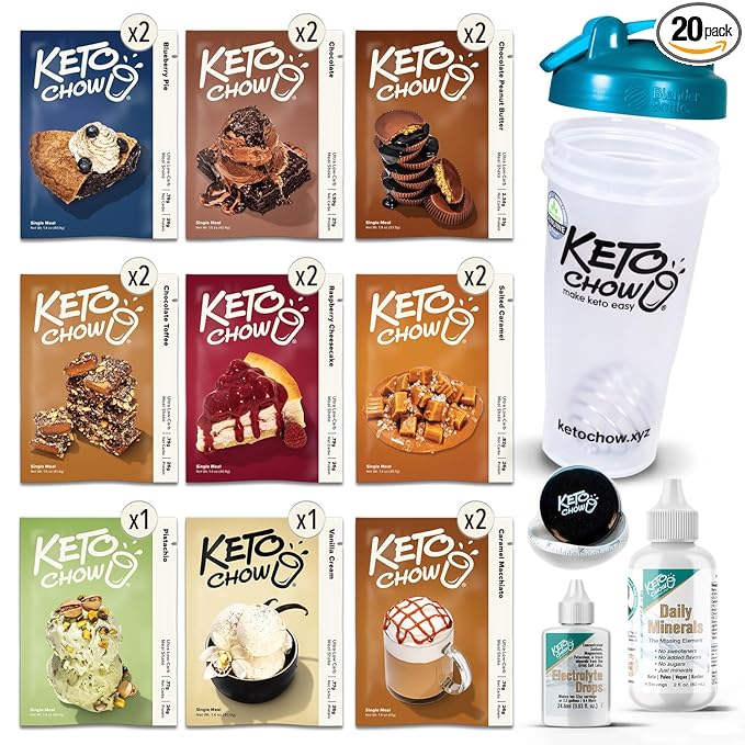 Keto Chow Premium Kit | Keto Meal Replacement Shake Powder | Nutritionally Complete | Low Carb