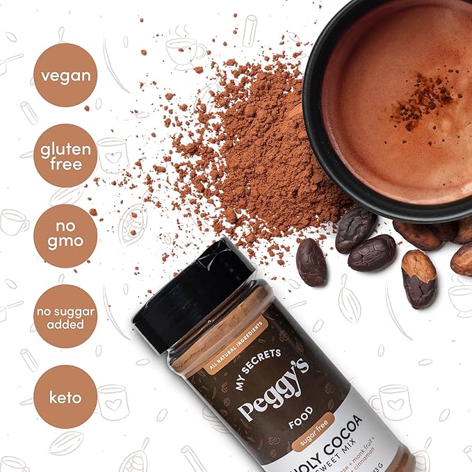My Secrets Peggy's Food Holy Cocoa Powder - Premium 100% Natural Unsweetened Pure Cacao for Coffee