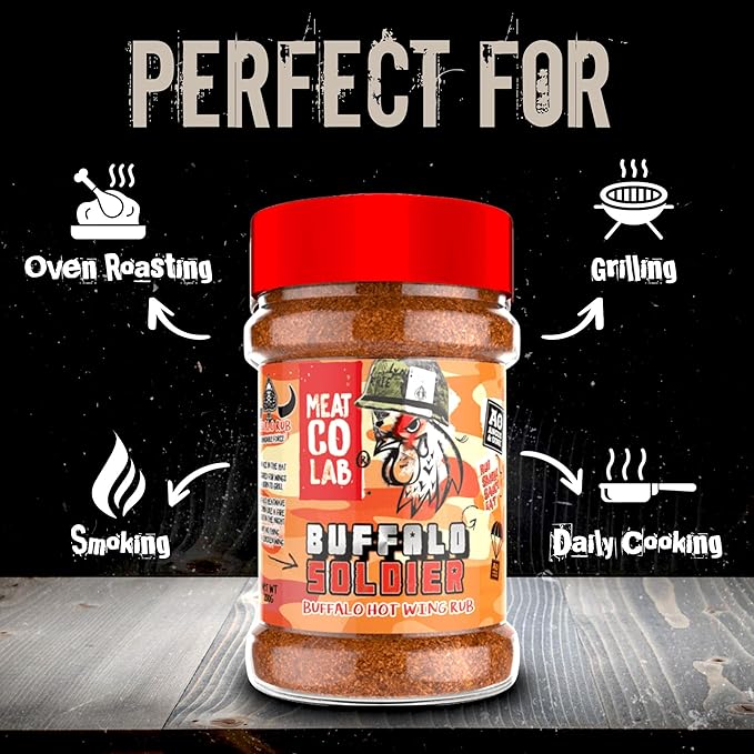Angus & Oink | Buffalo Soldier Rub | Ultimate Spice Blend for Buffalo Wings | Unleash the Heat |