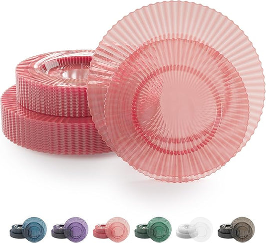 Exquisite 80 Piece Plastic Disposable Plates Set For 40 Guests I 20 X 9 Inch & 40 X 11 Inch