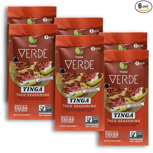 Tinga Healthy Taco Seasoning Packets - Mexican Seasoning Mix | Chef Curated Taco Blends with Red