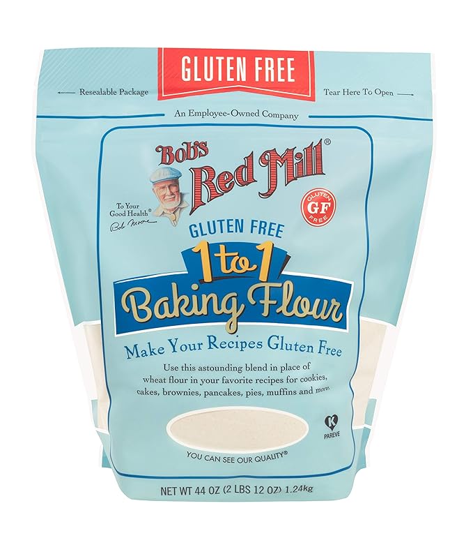 Bob's Red Mill Gluten Free 1 to 1 Baking Flour, 44oz (Pack of 1) - Non GMO, Vegan, Kosher