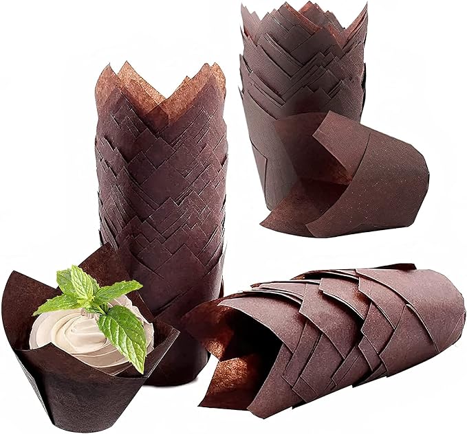 200PACK Tulip Baking Paper Cups Cupcake Liners Baking Cups Muffin Wrappers Greaseproof Paper