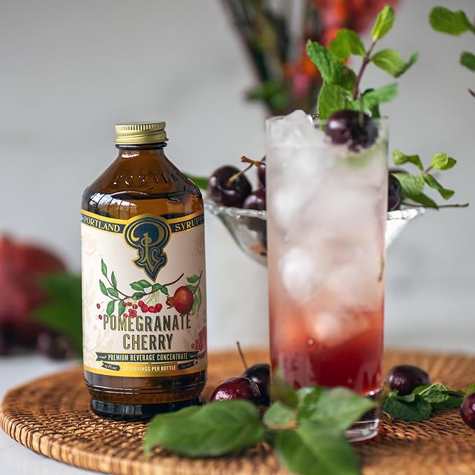 Portland Syrups Pomegranate Cherry Syrup – Craft Delicious Cocktails, Coffees, Mocktails, Sodas