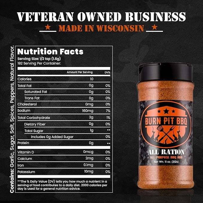 Burn Pit BBQ Seasoning – All Purpose BBQ Rub – Versatile All-Purpose Meat Rub – Natural, No