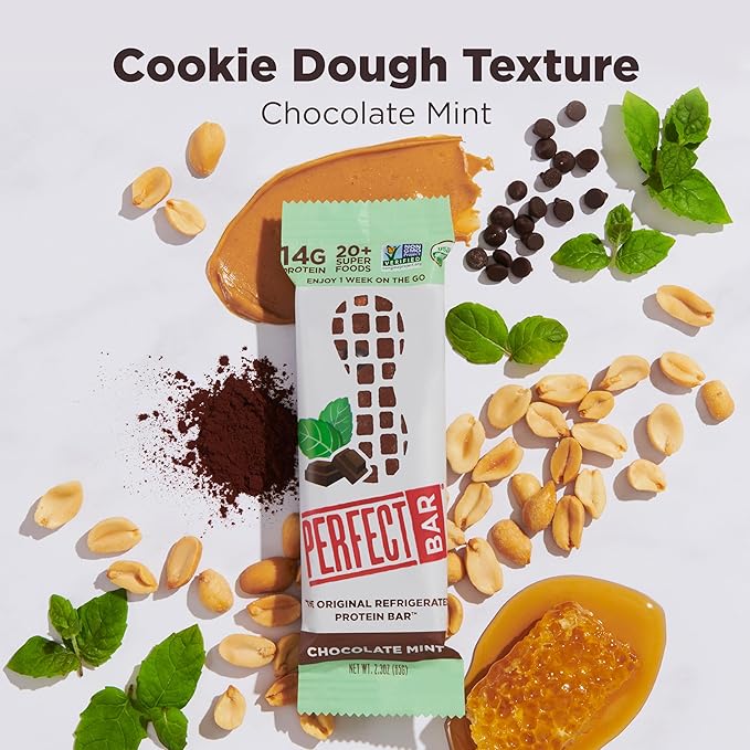 Perfect Bar, Chocolate Mint Protein Bar, High Protein, Organic, Gluten Free, Soy Free, Non GMO, No