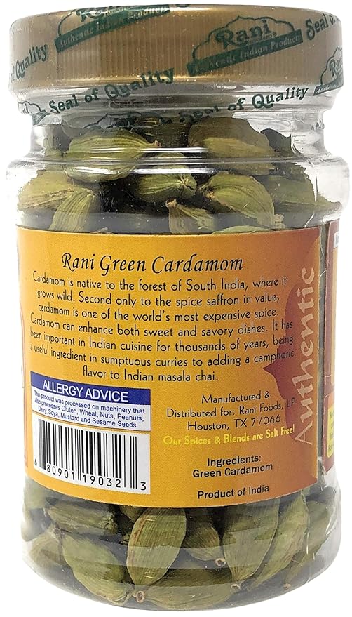 Rani Green Cardamom Pods Spice (Hari Elachi) 2oz (56g) PET Jar, Pack of 12 ~ All Natural | Vegan |
