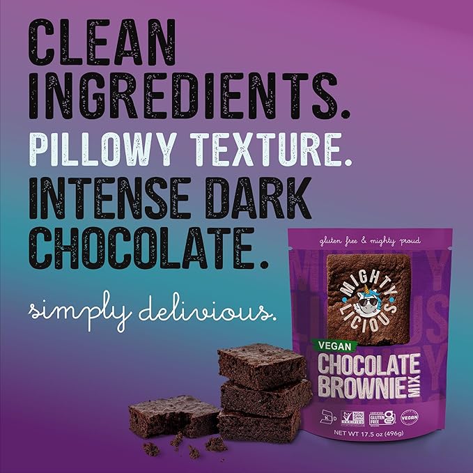 Mightylicious Chocolate Brownie Mix (Plant Based) ??Gluten-Free ??Non-GMO ??Egg-Free ??Kosher