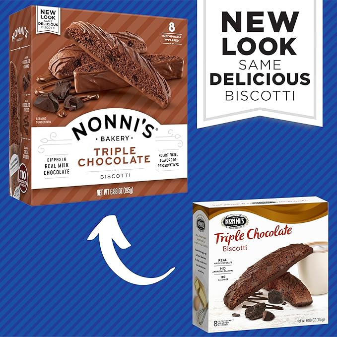 Nonni's Triple Chocolate Biscotti Italian Cookies - 3 Boxes Triple Chocolate Italian Biscotti