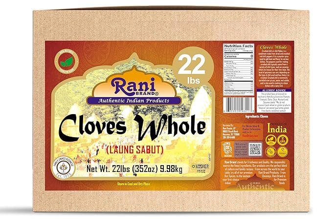 Rani Cloves Whole (Laung) 352oz (22lbs) 9.98kg, Bulk Box, Great for Food, Tea, Pomander Balls and