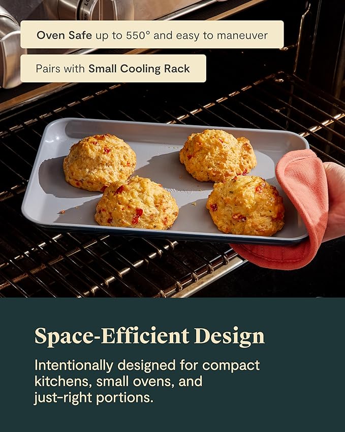Caraway Nonstick Ceramic Small Baking Sheet (9x13”) – Non-Toxic, PTFE & PFOA Free – Oven Safe