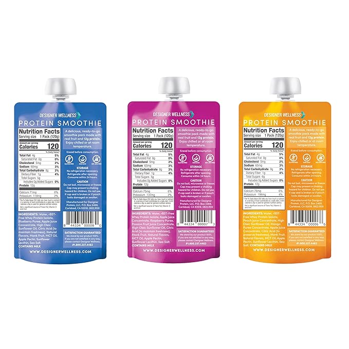 Designer Wellness Protein Smoothie, Real Fruit, 12g Protein, Low Carb, Zero Added Sugar