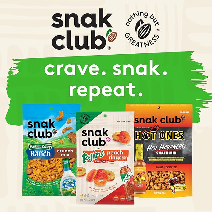 Snak Club Protein Power Snack Mix with Peanuts, Roasted Edamame, Dried Cranberries, Pumpkin Seeds
