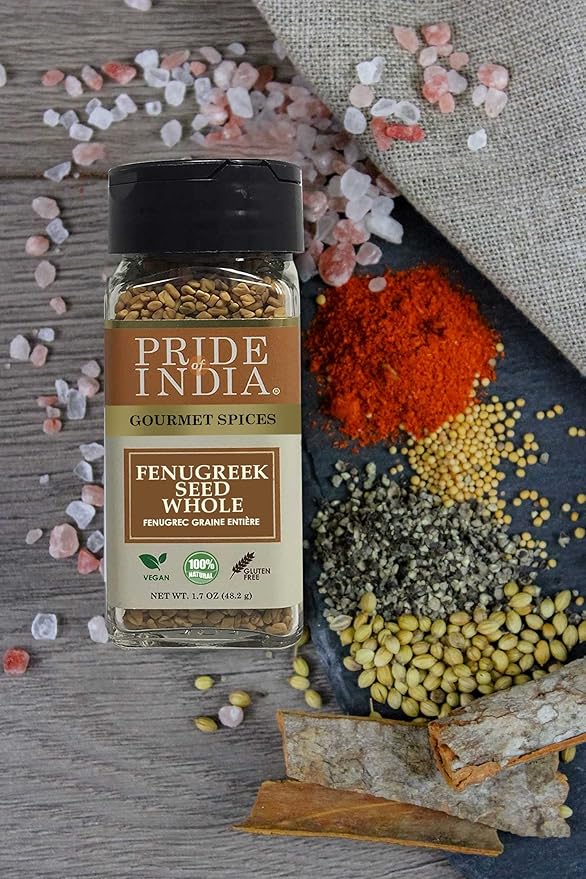 Pride of India – Fenugreek Seed Whole – Whole & Gourmet Indian Spice – Ideal Seasoning for Cooking