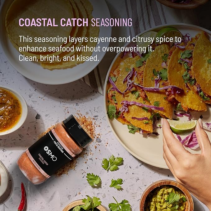 Osmo Seasonings and Sea Salt Bundle, Flakey White Sea Salt, Signature Butcher Rub, Golden Gourmet