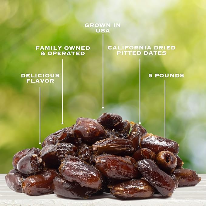 Traina Home Grown California Dried Pitted Dates - Healthy, No Added Sugar, Non GMO, Kosher