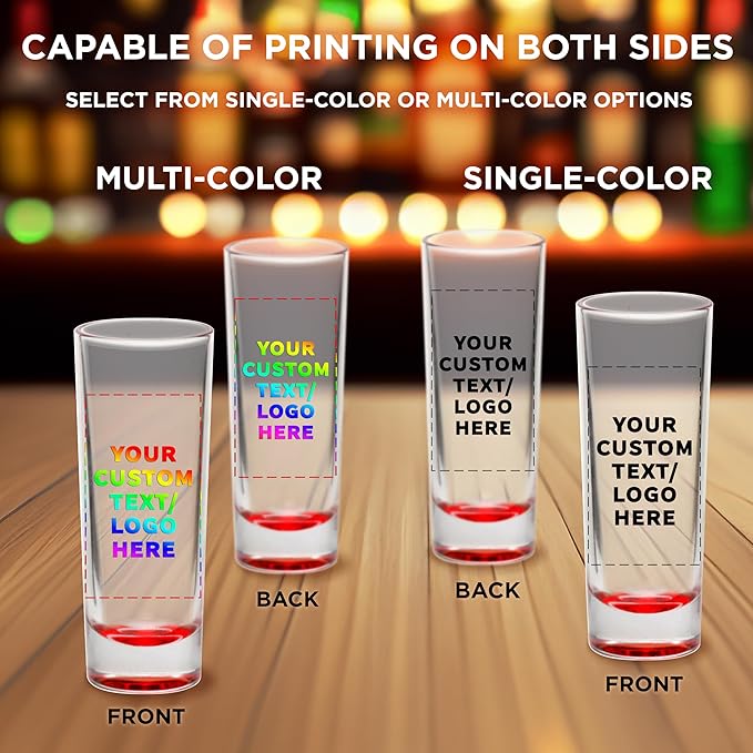 Custom Cordial Shooter Shot Glasses 2 oz. Set of 100, Personalized Bulk Pack - Great for Birthdays