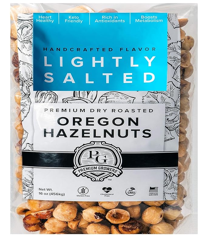 Oregon Farm To Table - Hazelnuts from Premium Growers - Dry Roasted - Lightly Salted ??Kosher