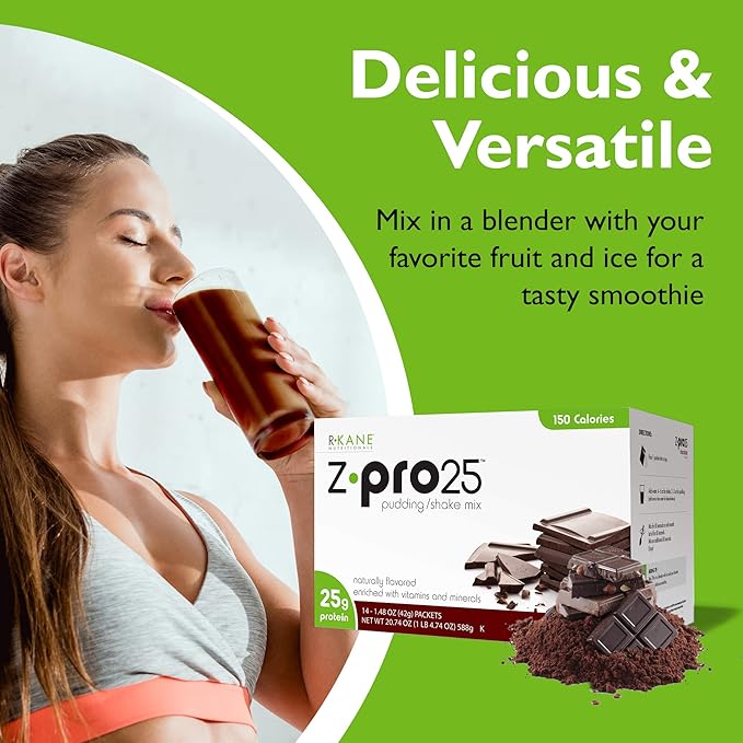 R-Kane Z-Pro 25 Protein Shakes: High Protein Chocolate Shake and Pudding Mix, Weight Loss Chocolate