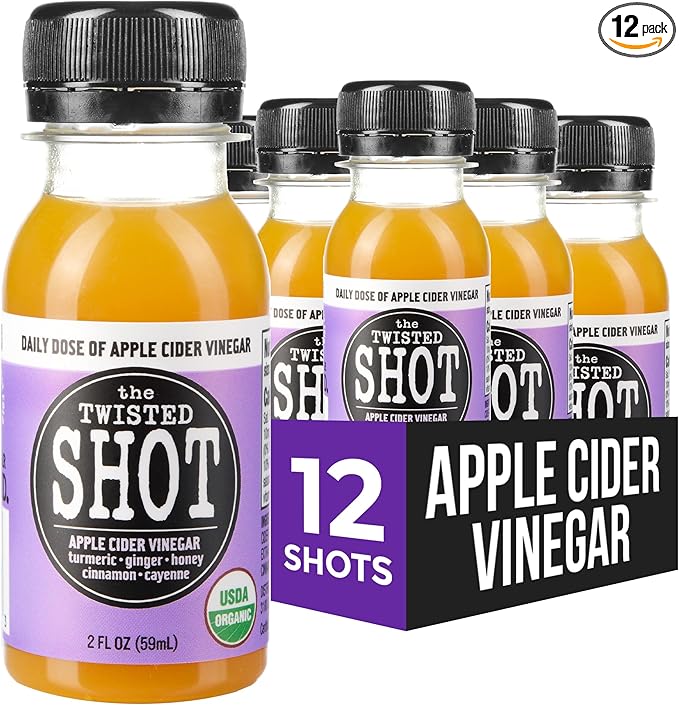 The Twisted Shot | Organic Apple Cider Vinegar Wellness Shots with Ginger, Turmeric, Honey