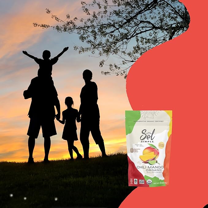 SOL SIMPLE Regenerative Organic Certified ® | Dried Chili Mango | Three Ingredients | Vegan |