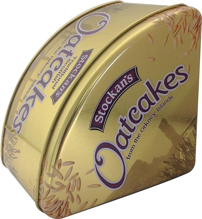 Stockan's Orkney Wholegrain Thin Oatcakes Gifting Tin - Traditional Scottish Savoury Biscuits