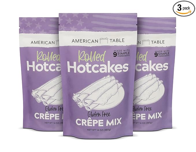 Gluten Free Rolled Hotcakes Crepe Mix by American Table, Made with American-Grown Ingredients &