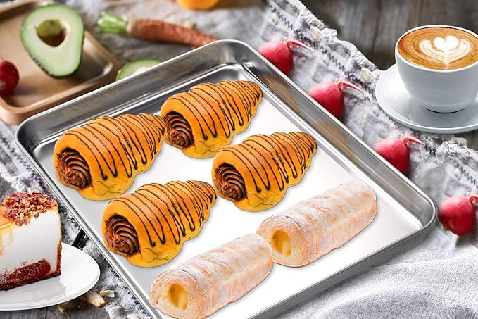 Baking Sheet, Yododo Stainless Steel Baking Pans Tray Cookie Sheet Toaster Oven Tray Pan Cookie