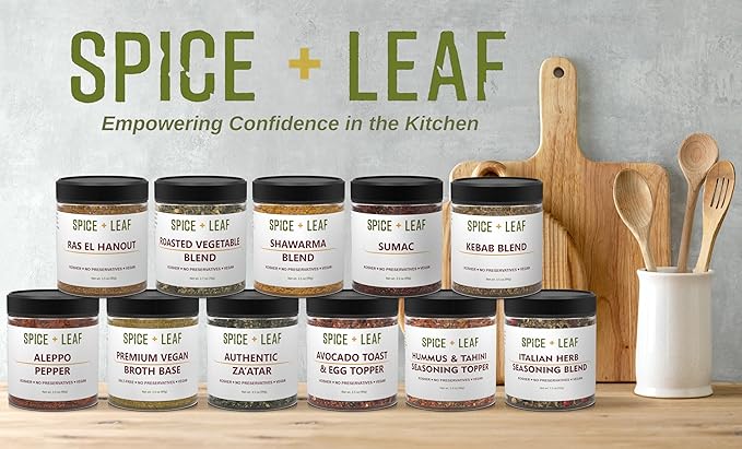 Premium Kebab Blend by Spice + Leaf, 3.5 oz - Kosher, Vegan Preservative Free Spice. Vegetarian